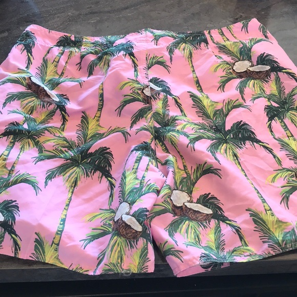 ⭐️SOLD⭐️Pink Palm Tree Men’s Swimming Trunks - Picture 6 of 6